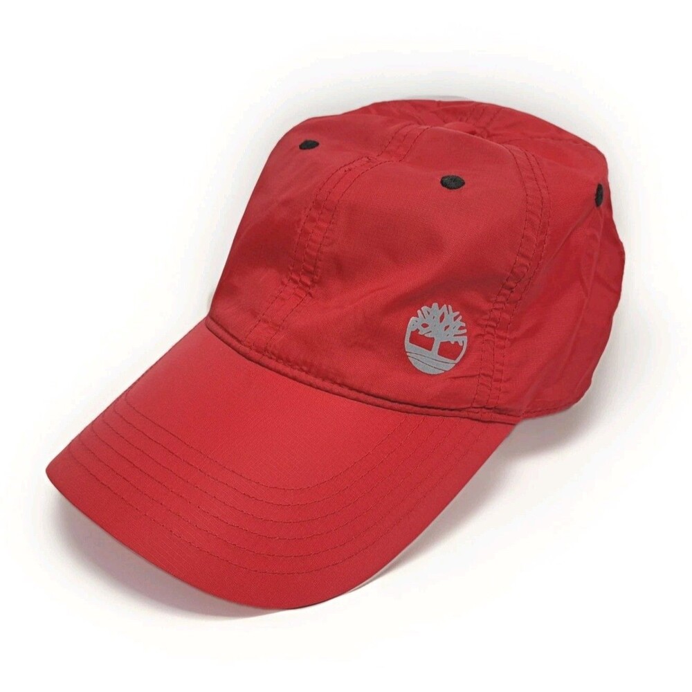 Timberland Nylon Hat Red Strapback Tennis Golf Beach Hike Trail Baseball